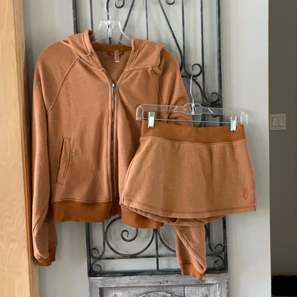 FP Movement by Free People Tan Hoodie and Shorts Set